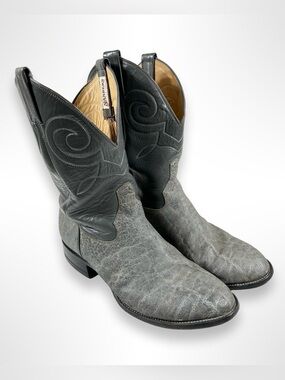 SANDERS BOOTS vintage 80s elephant skin western boots